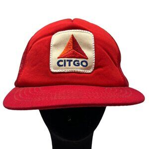 Citgo Vintage Mesh Trucker Snapback Hat Cap Patch Retro Oil Gas Employee 80s 90s